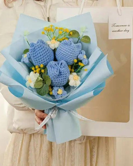 Bouquet Wool Knitting Crochet Flowers