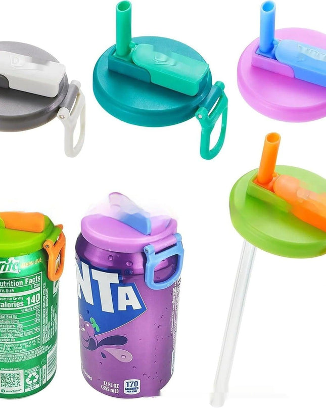 Soda Can Lid with Straw