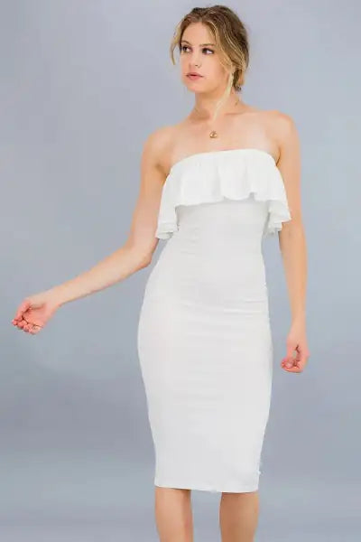 RUFFLE TUBE DRESS