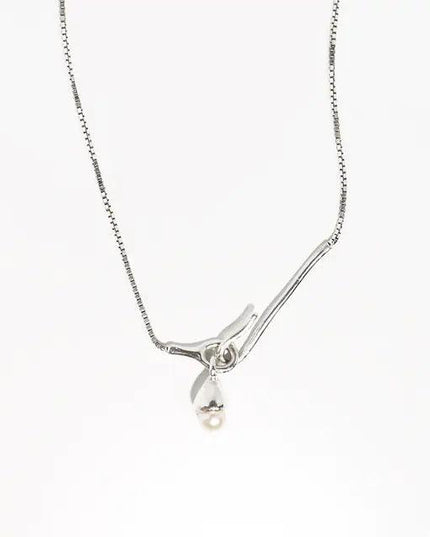 Simply Silver Plated Pearl Necklace