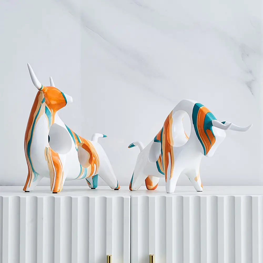 Modern Art Graffiti Cow Figurines