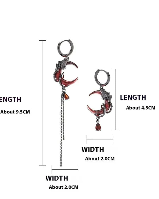 Women's Asymmetric Tassel Rose Earrings