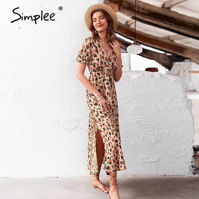Simple Leopard Print Dress