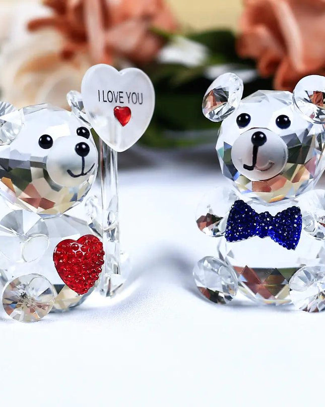 Romantic Bear Crystal Figurine