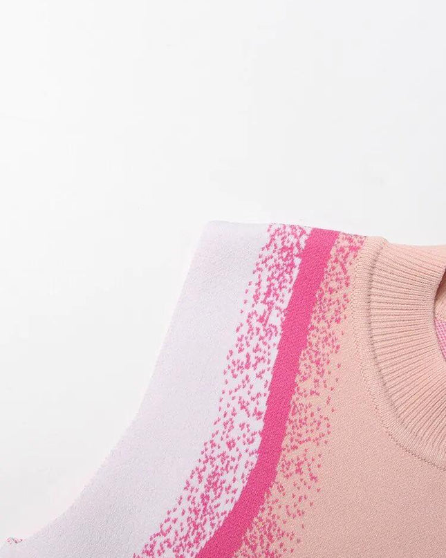 Pink Asymmetrical Knit Dress