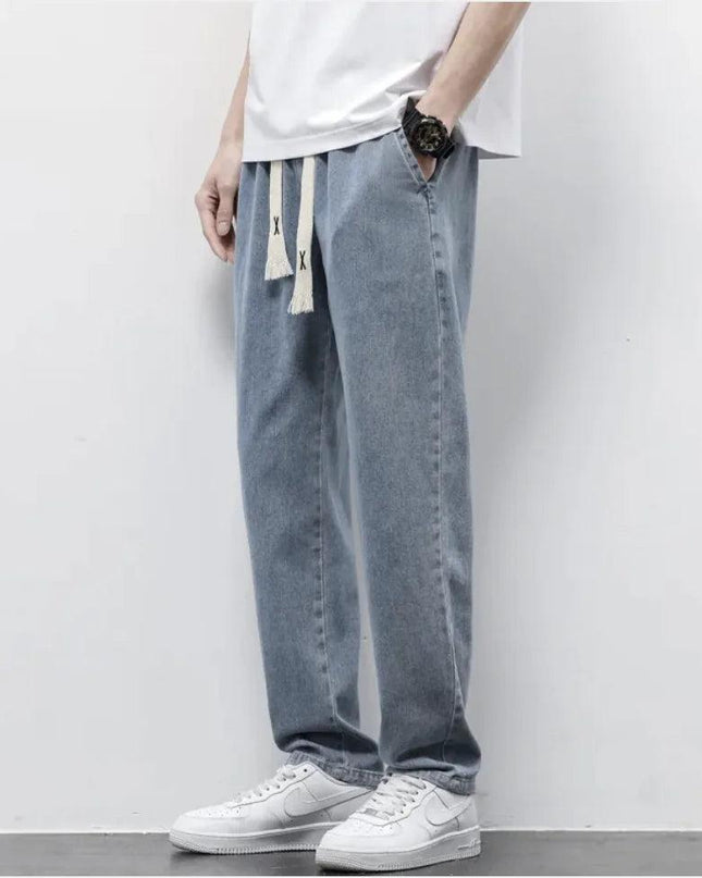 Men's Summer Wide-Leg Drawstring Jeans