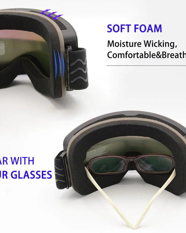 Anti-Fog Ski Goggles with Magnetic Lens