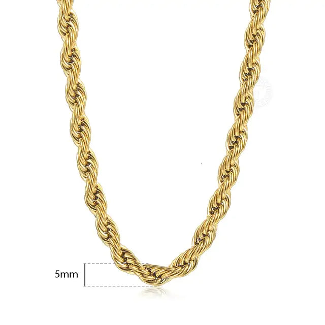 Twisted Rope Link Chain Necklace