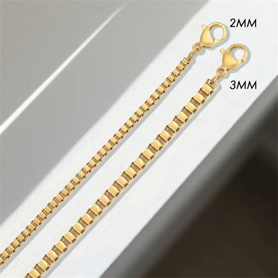 Stainless Steel Box Chain Bracelet