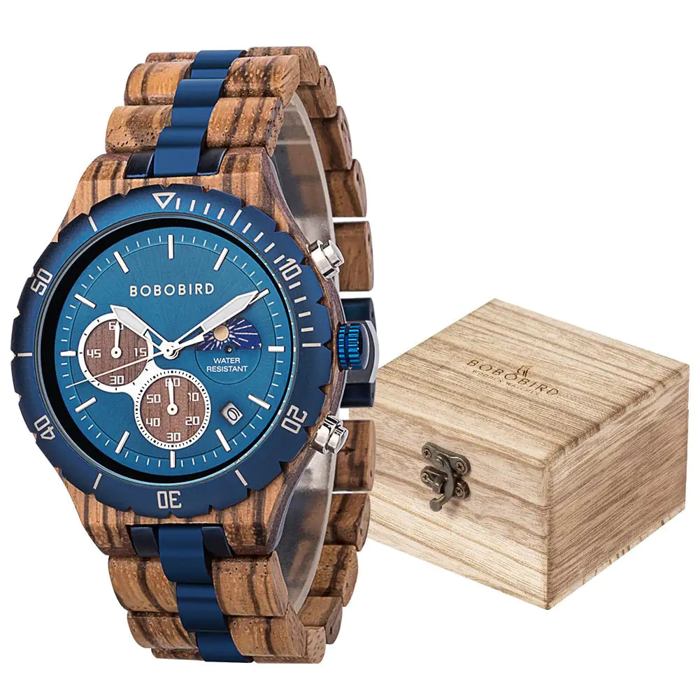 Luxury Wooden Chronograph Watch