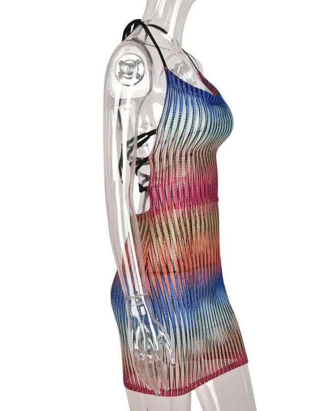 Gradient Mesh Mini Dress