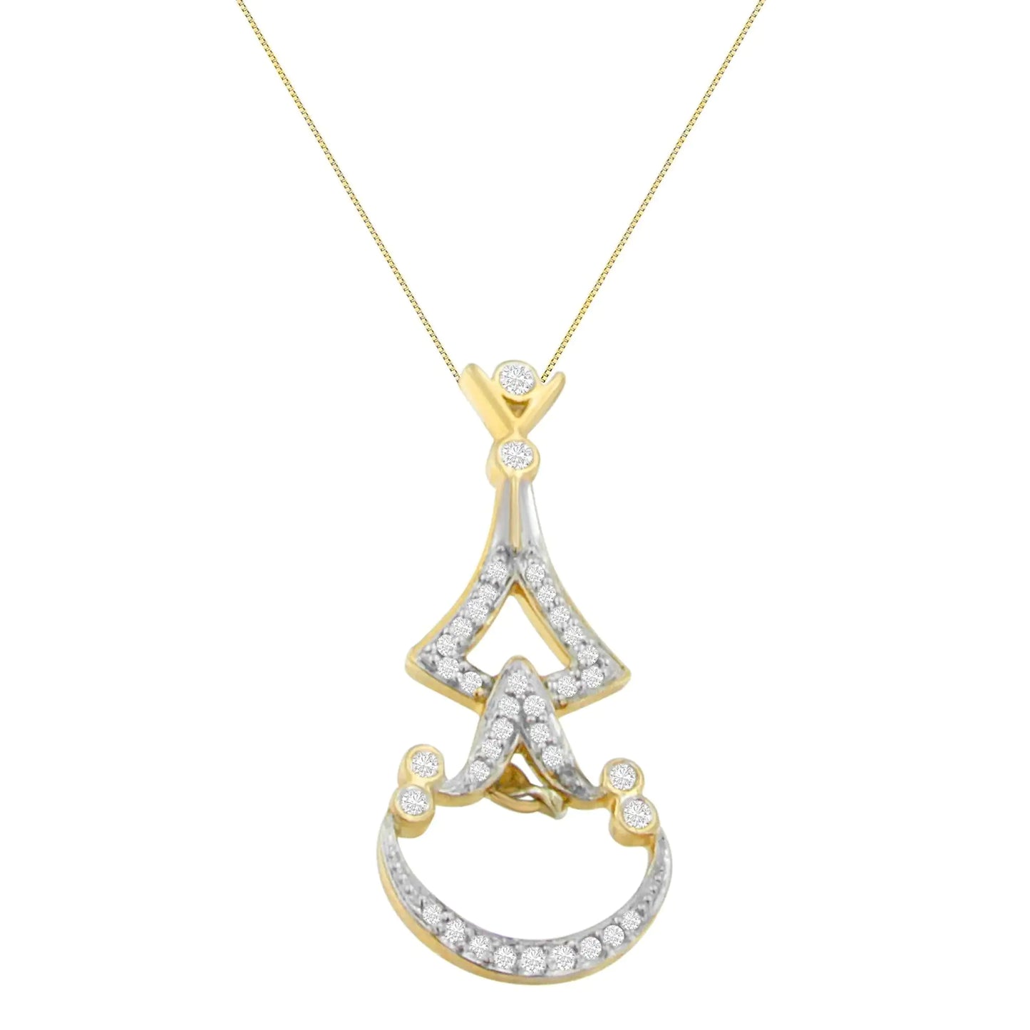 14K Yellow Gold 1/3 cttw Round Diamond Pendant Necklace (H-I, SI2-I1)