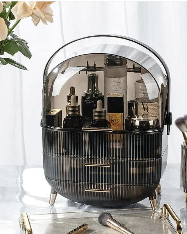 Large Capacity Dustproof Transparent Cosmetic Organizer Box for Desktop