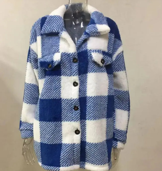 Plush Plaid Women's Jacket
