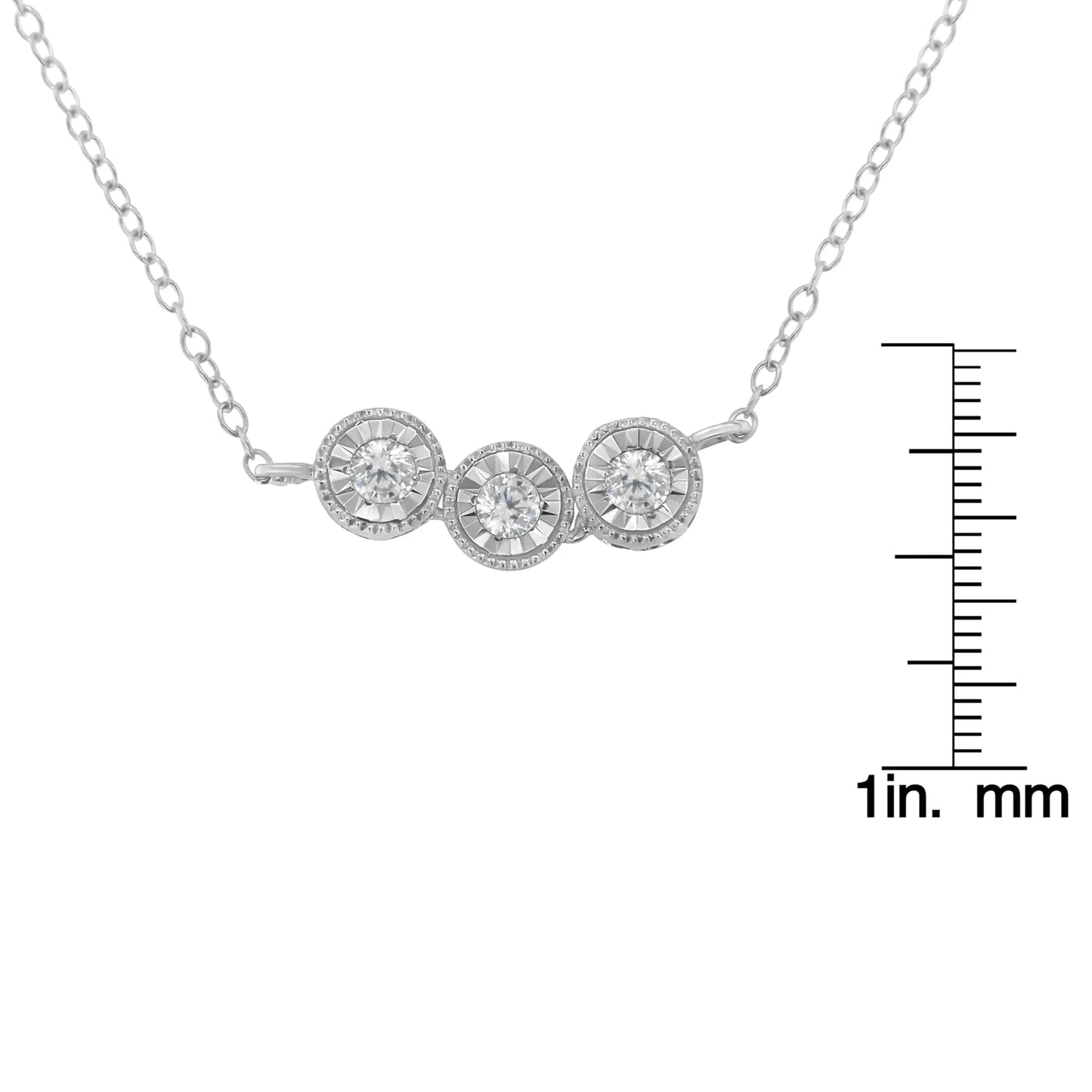 Sterling Silver Round Diamond Pendant Necklace (1/4 cttw, H-I Color, I2-I3 Clarity)