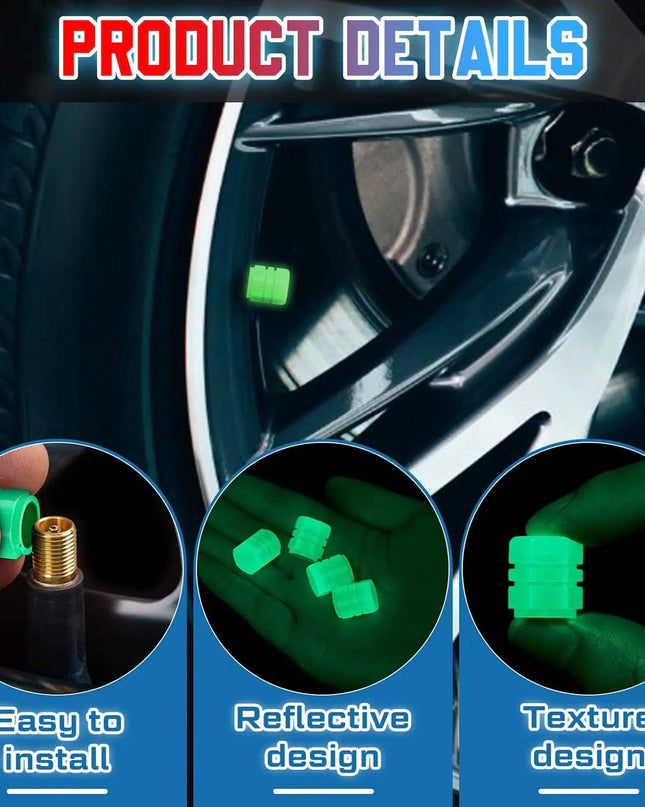 Glow in The Dark Tire Valve Caps