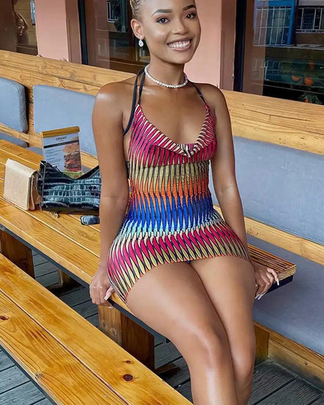 Gradient Mesh Mini Dress