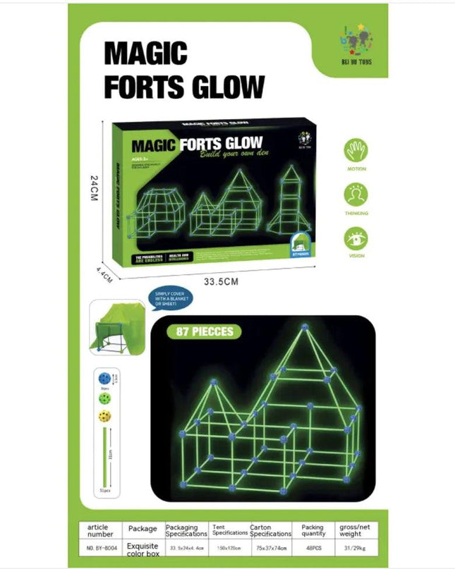 Kids' Fort Building Kit – DIY 3D Construction Set for Tents, Castles, and Playhouses