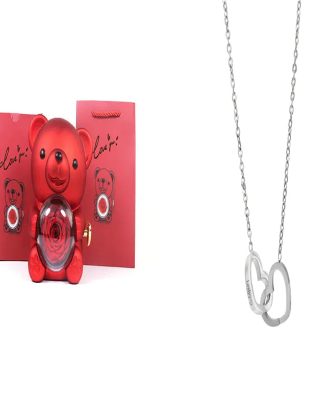 Personalized Double Heart Name Necklace