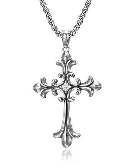 CZ Stone Cross Necklace