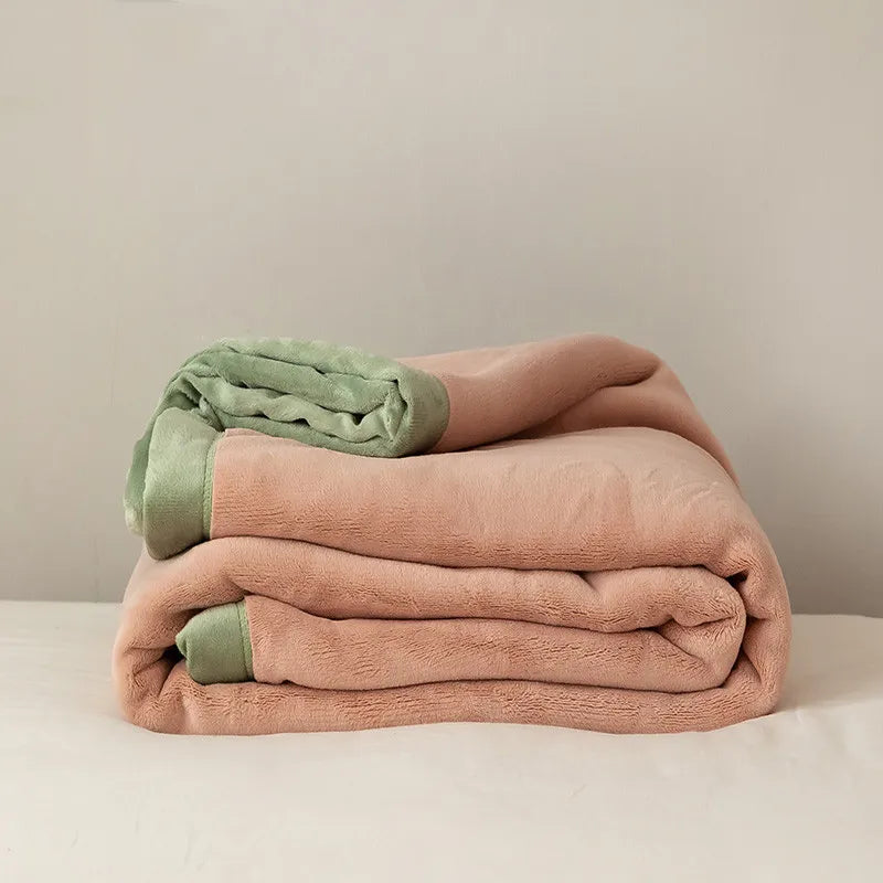 Simple Japanese Style Plain Milk Velvet Casual Blanket