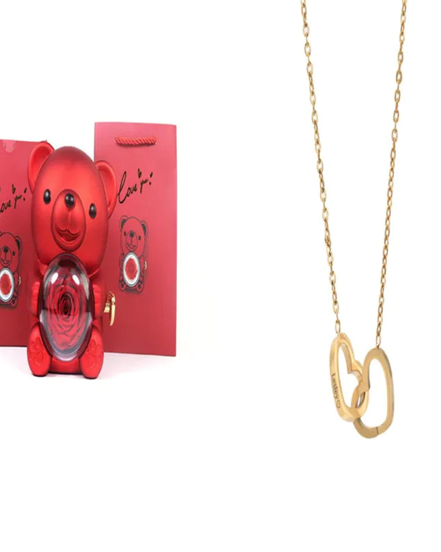 Personalized Double Heart Name Necklace