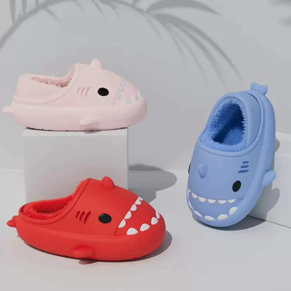 Comwarm Plush Shark Slippers