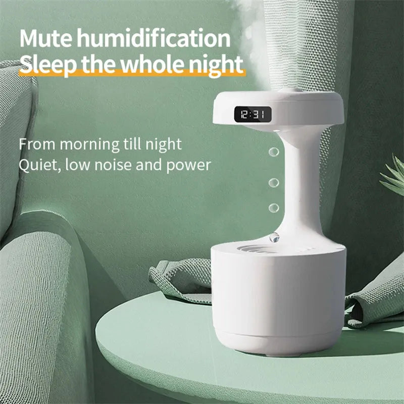 Anti-Gravity Humidifier with Clock & Aroma Diffuser