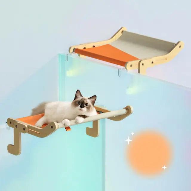 Sturdy Cat Window Perch Wooden Assembly