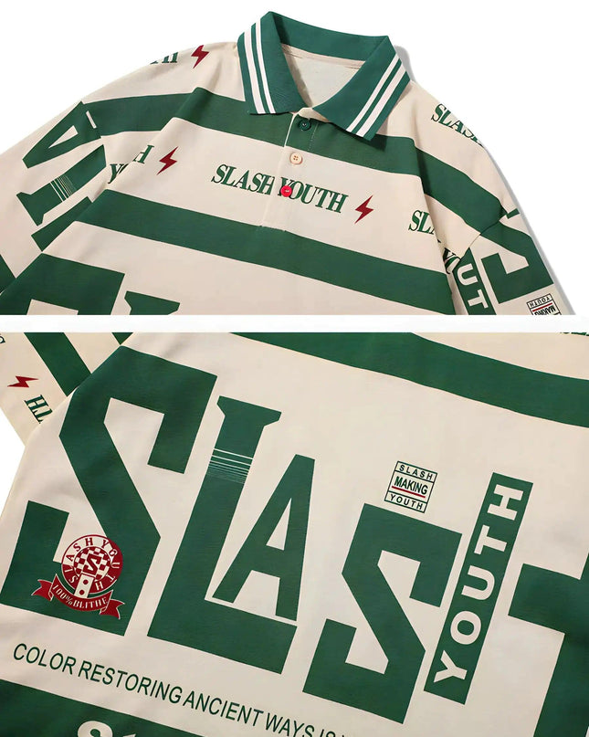 Oversized Slash Polo Shirt