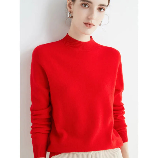 Seamless Half-Neck Loose Pullover