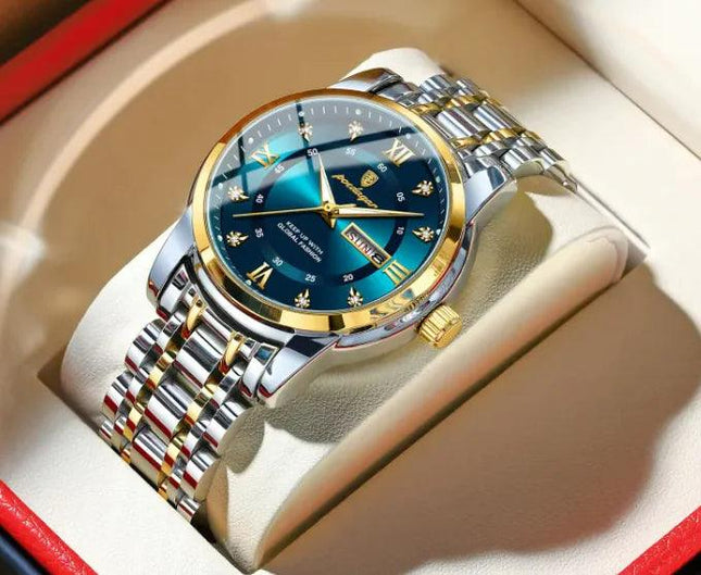Waterproof Men's Double Calendar Luminous Quartz Watch
