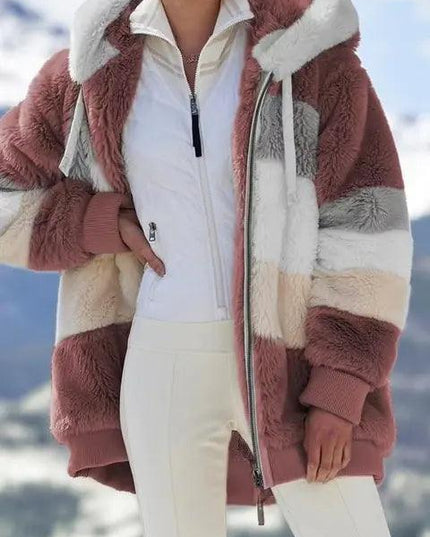Casual Fleece Hooded Plush Coat
