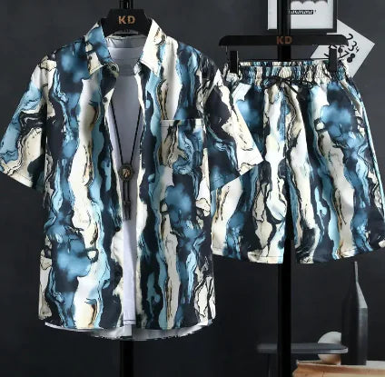 Hawaii Plus Size Flower Shirt Men's Printed Pants