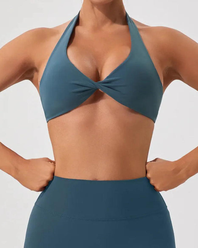 Nude Feel Breathable Halter Beauty Back Yoga Bra – Tight Fitness Top