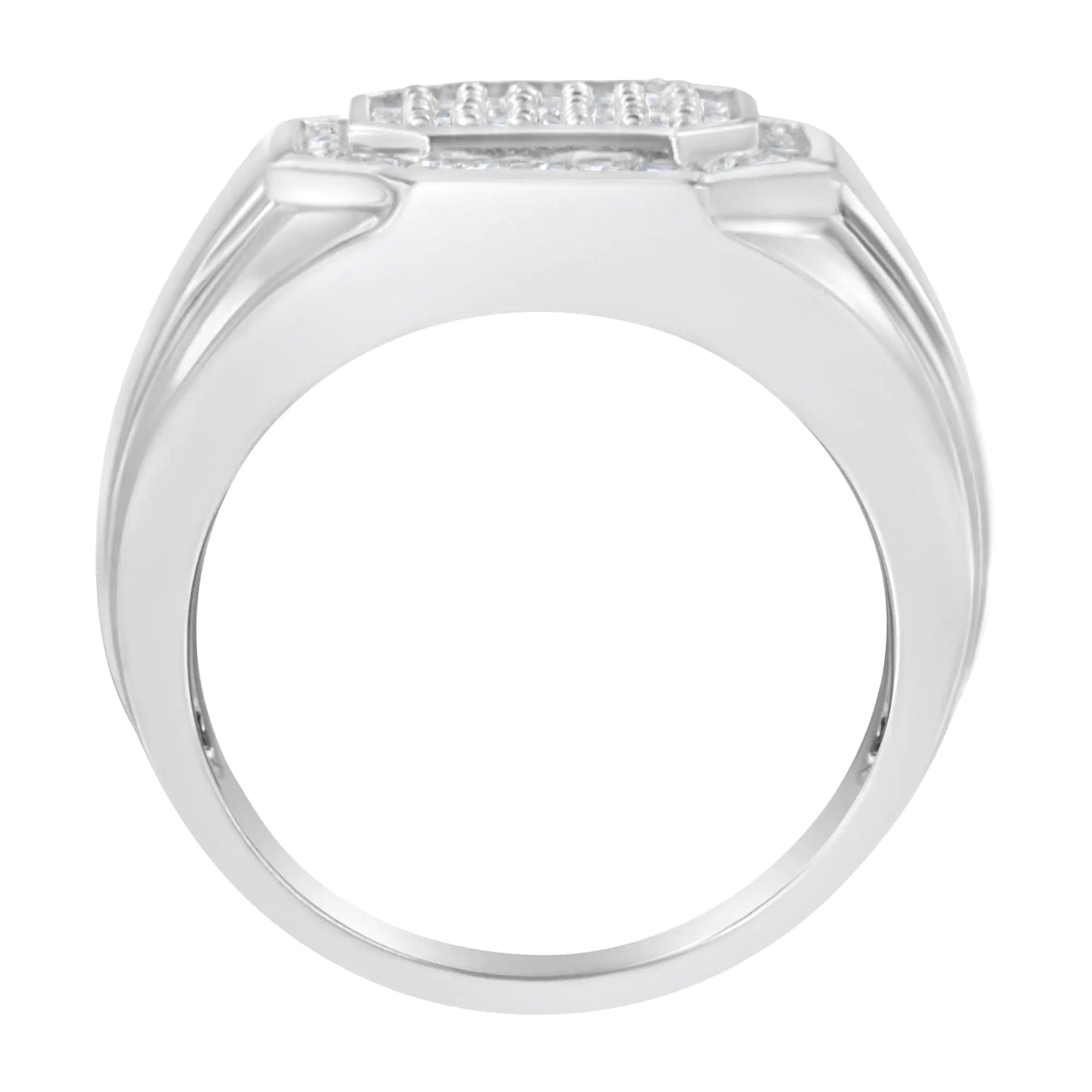 Men's 14KT White Gold Diamond Cocktail Ring (1 cttw, H-I Color, SI2-I1 Clarity)