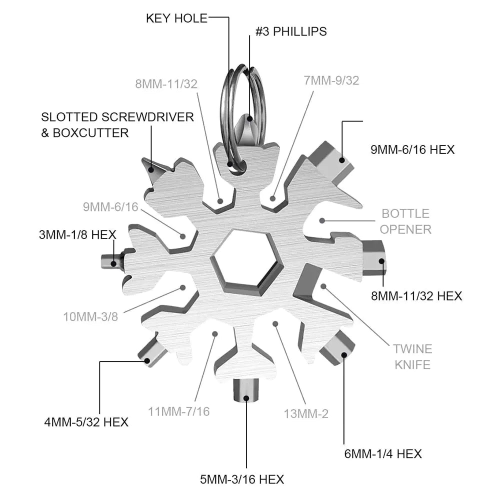 Snowflake Multipurpose Keyring