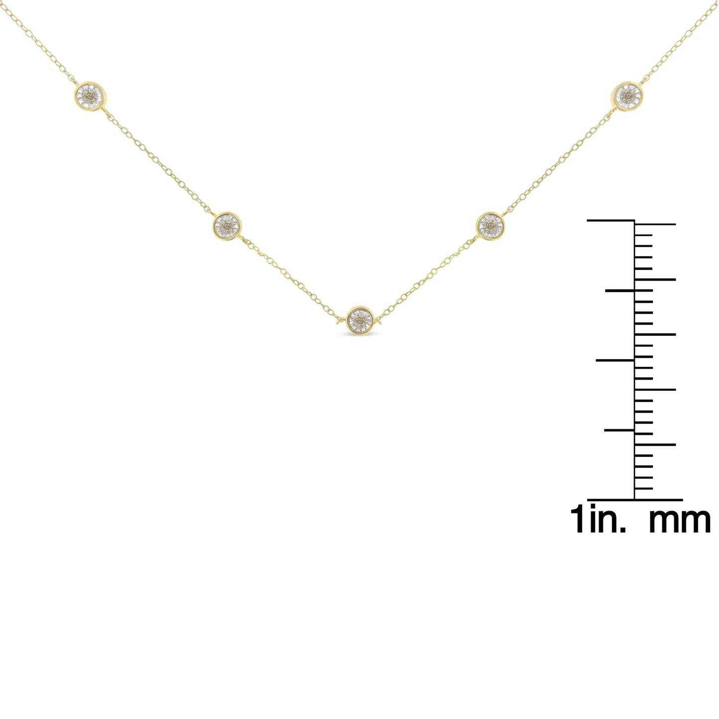 Sterling Silver Diamond Station Necklace (1/2 cttw, K-L Color, I2-I3 Clarity)