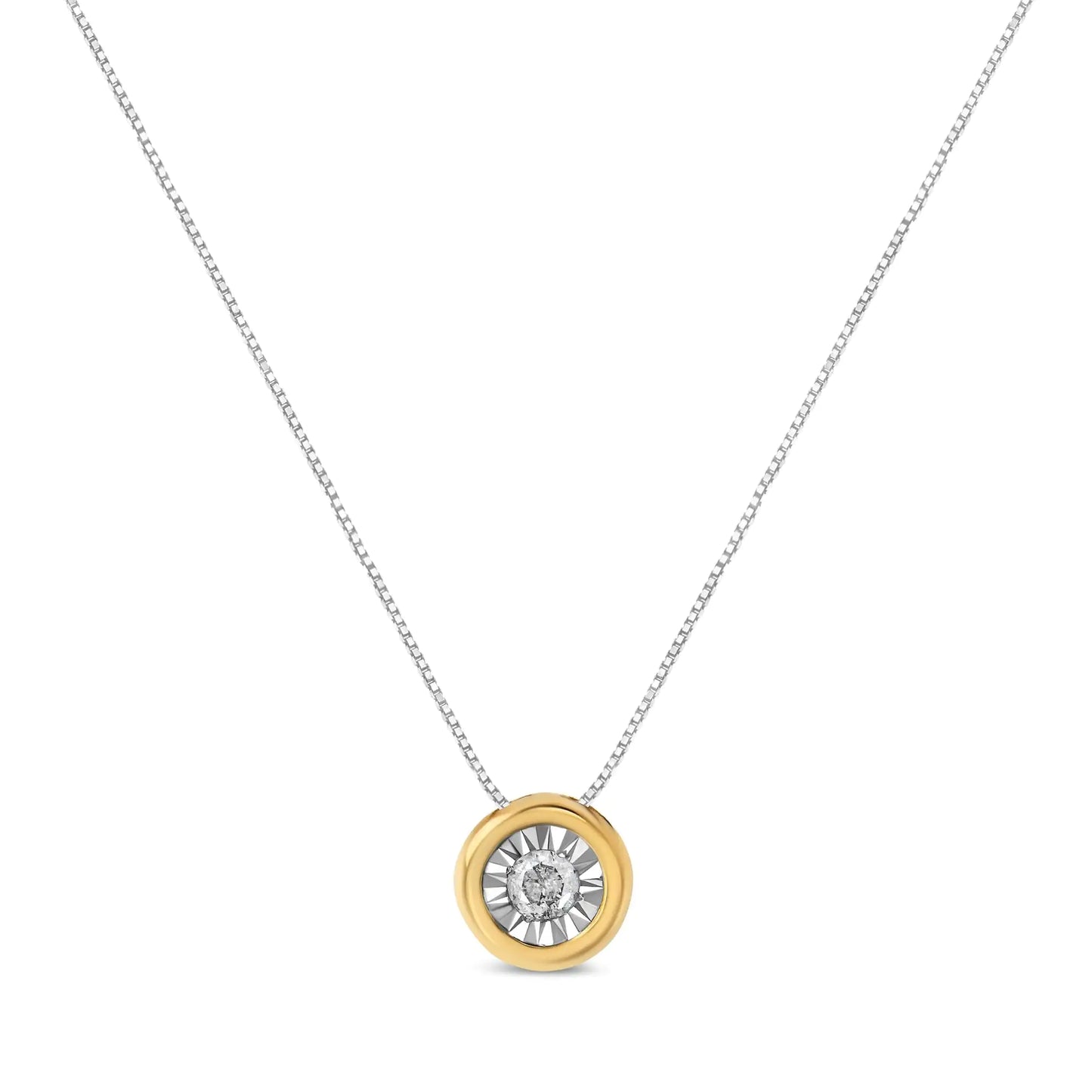 10K Yellow Gold 1/2 Cttw Round Brilliant Cut Diamond Cross 18" Pendant Necklace (J-K Color, I2-I3 Clarity)