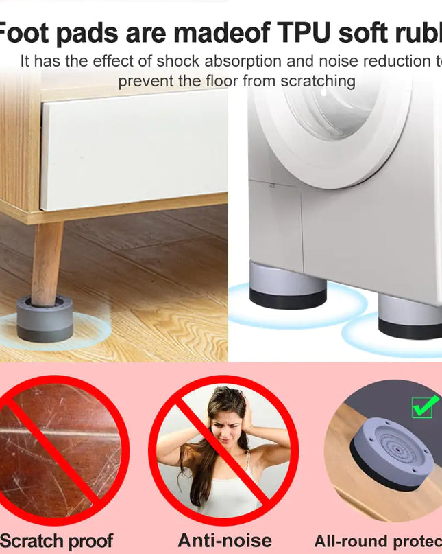 Anti Vibration Rubber Legs Silent Skid Raiser