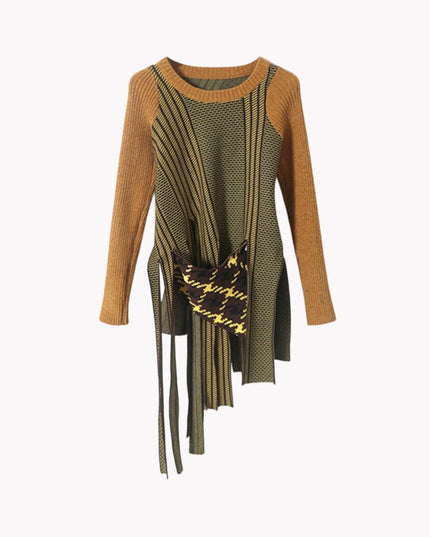 Tassel Patchwork Knit Sweater