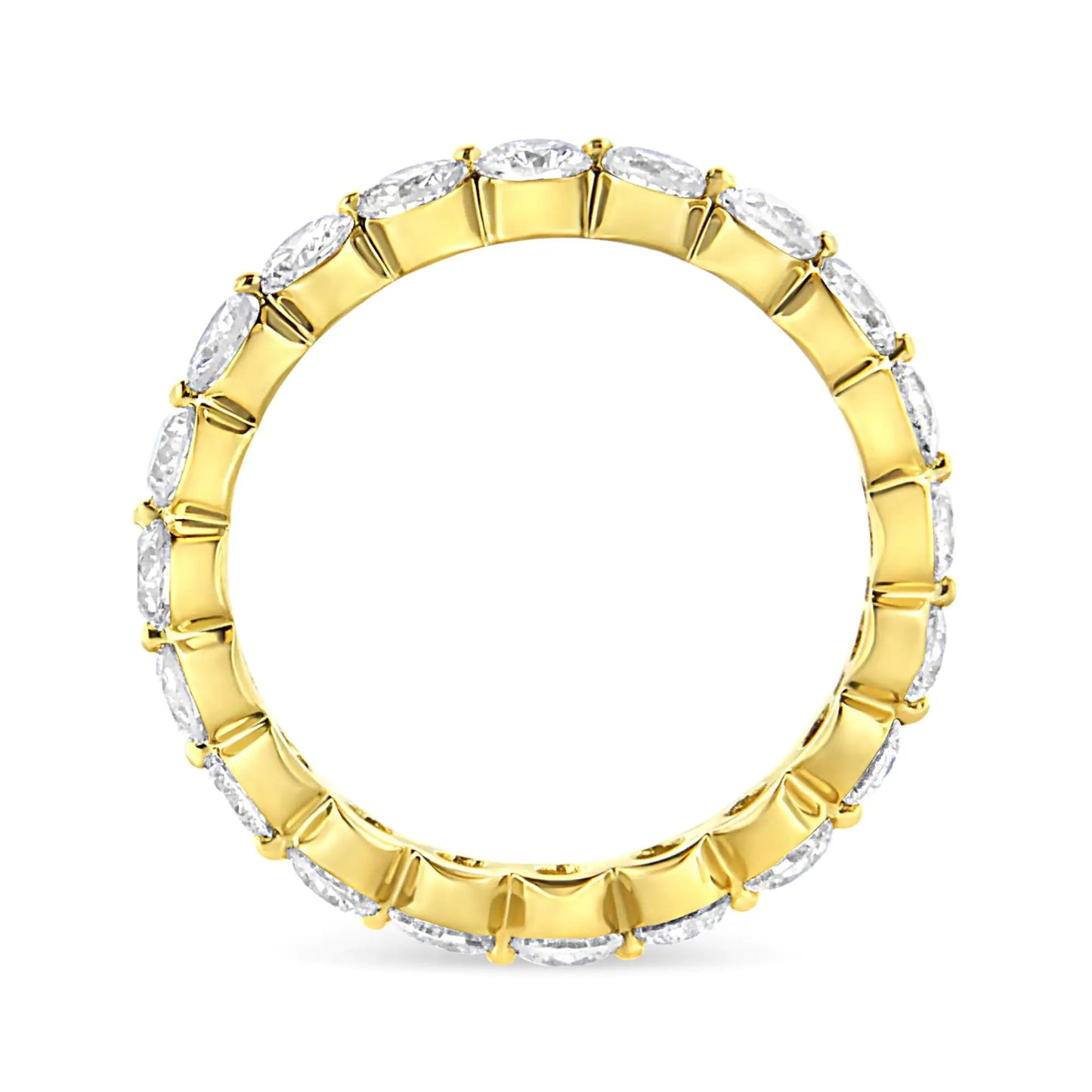 14K Yellow Gold 2.0 Cttw 2 Prong Set Diamond Eternity Band Ring (SI1-SI2 Clarity, I-J Color)