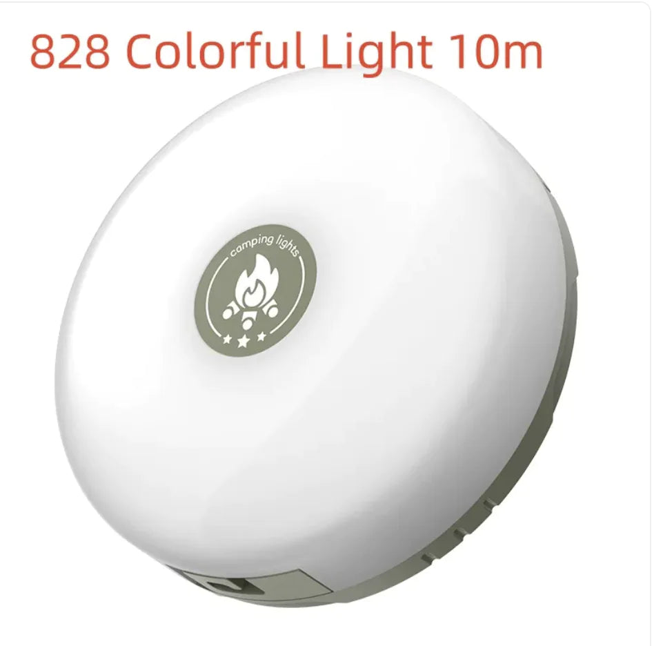 Multifunctional Rechargeable Camping Lantern with Seven-Color Ambient Light for Outdoor Tents