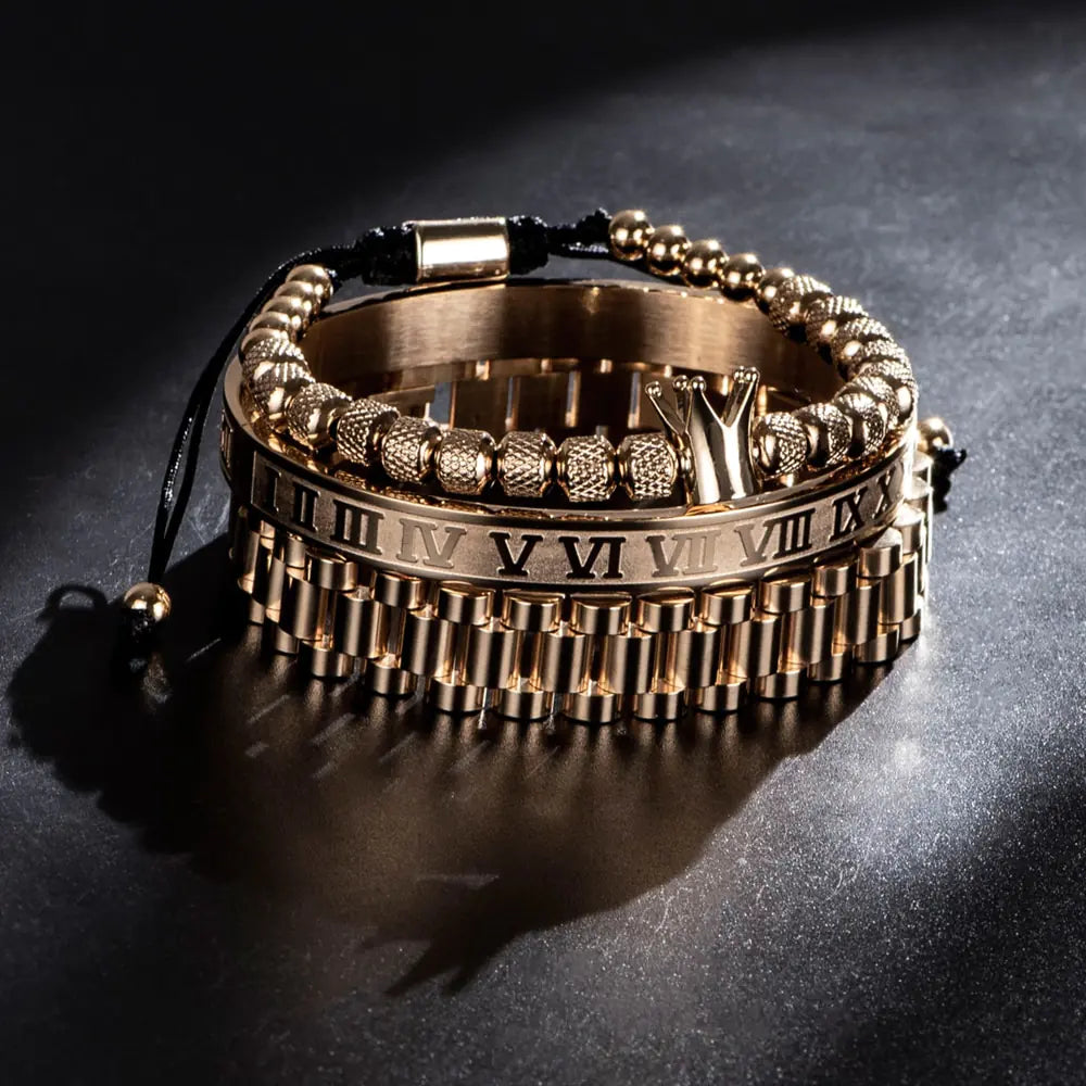 Luxury Crown Roman Numeral Bracelet Band