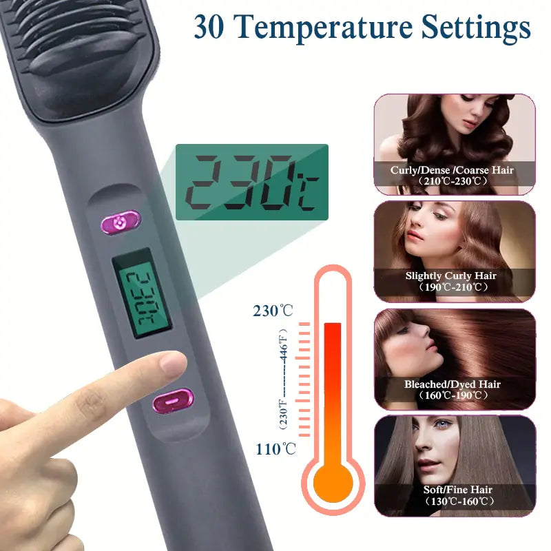 Electric Heat Comb Straightener Curler