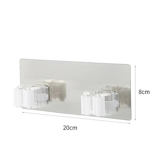 Adhesive Multi-Purpose Hooks Wall Mounted Mop Organizer Holder