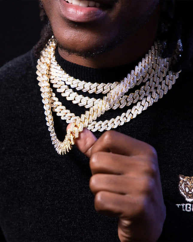 14MM Iced Out Rhombus Cuban Chain