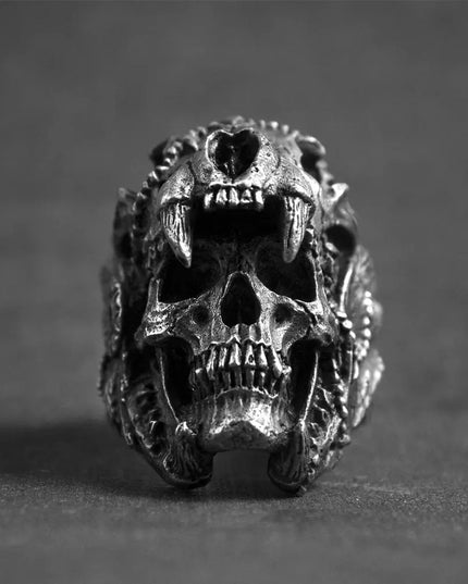 Vintage Indian Jaguar Warrior Skull