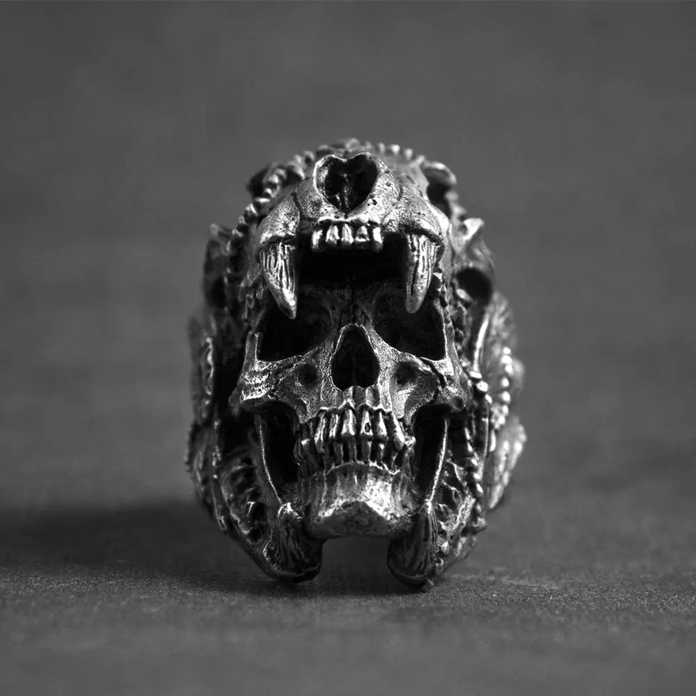 Vintage Indian Jaguar Warrior Skull