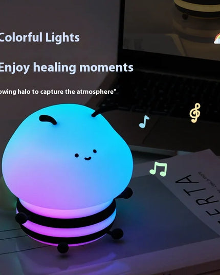 Cartoon Bees Sleep With Colorful Night Lights